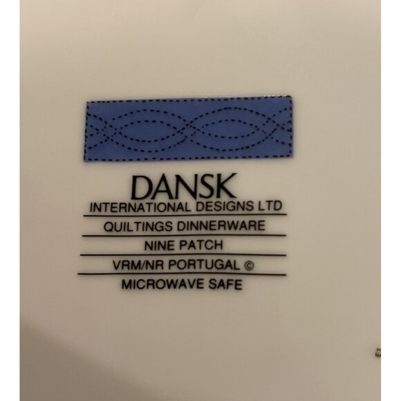 Dansk Nine Patch Quiltings Dinnerware Pasta Bowl Bowls Portugal Vintage Set Of 4 - Picture 3 of 4